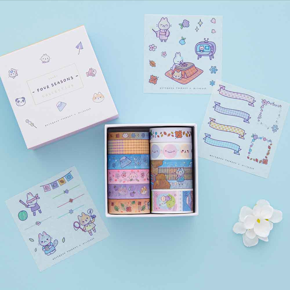 Tsuki ‘Four Seasons' Washi Tape Set ☾ @milkkoyo x NotebookTherapy