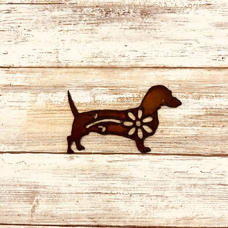 Dachshund Wiener Dog Rusty Metal Magnet